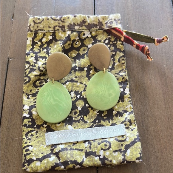 Noonday Collection Jewelry - Noonday Collection-Green and Tan Drop Earrings